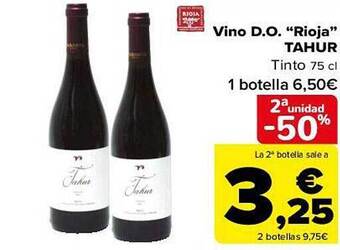 Carrefour 2a unidad 50% vino d.o. oferta