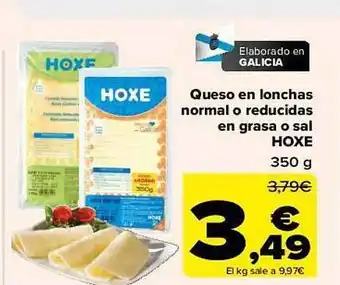 Carrefour Queso en lonchas normal o reducidas en grasa o sal hose oferta