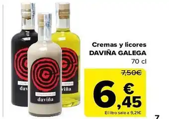 Carrefour Cremas y licores daviña galega oferta