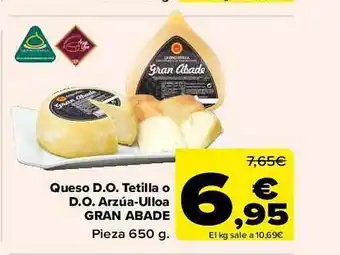 Carrefour Queso d.o. tetilla o d.o. arzúa-ulloa gran abade pieza oferta