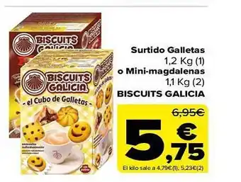 Carrefour Surtido galletas o mini-magdalenas biscuit galicia oferta