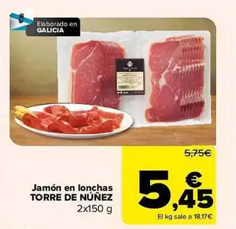 Carrefour Jamón en lonchas torre de núñez oferta