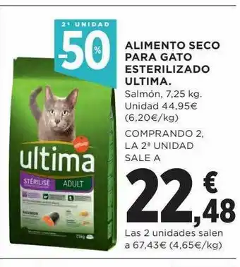 Hipercor 2a unidad -50% alimento seco para gato esterilizado ultima oferta