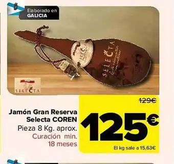 Carrefour Jamón gran reserva selecta coren aprox oferta