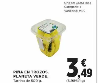Hipercor Piña en trozos. planeta verde tarrina oferta