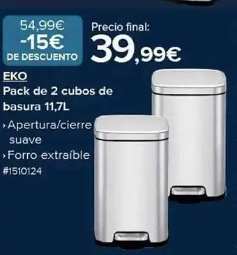 Costco Eko pack de 2 cubos de basura 11.7l oferta