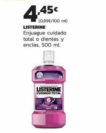 Supermercados Lupa Listerine enjuague cuidado total o dientes y encías oferta