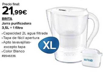 Costco Brita jarra purificadora 3.5l + 1 filtro oferta