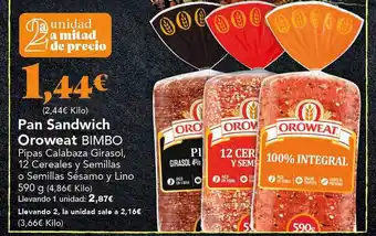 Gadis Pan sandwich oroweat bimbo oferta