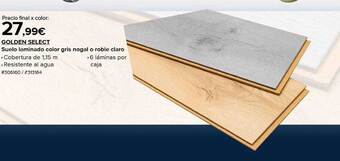 Costco Golden select suelo laminado color gris nogal o roble claro oferta