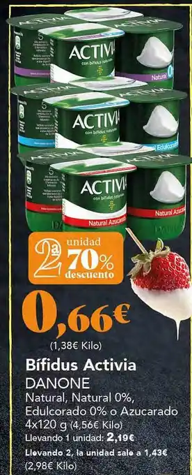 Gadis Bífidus activia danone natural, natural 0% edulcorado 0% o azucarado oferta