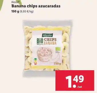 Lidl Alesto banana chips azucaradas oferta
