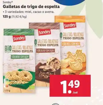 Lidl Sondey galletas de trigo de espelta oferta