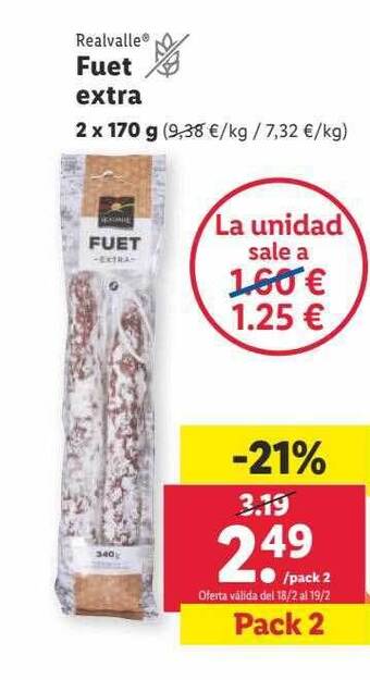 Lidl Realvalle fuet extra oferta
