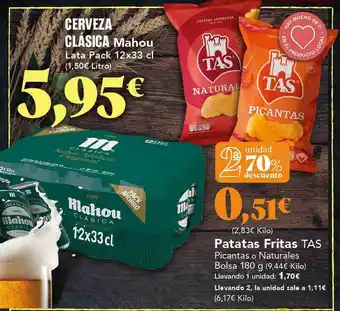 Gadis Cerveza clásica mahou patatas fritas tas oferta