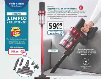 Lidl Silvercrest aspiradora 2 en 1 con batería oferta