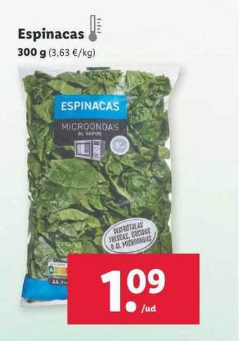 Lidl Espinacas oferta