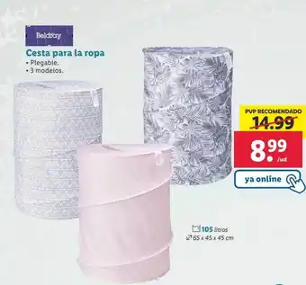 Lidl Cesta para la ropa beldray oferta