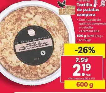 Lidl Tortilla de patatas campera oferta