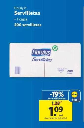 Lidl Floralys servilletas oferta