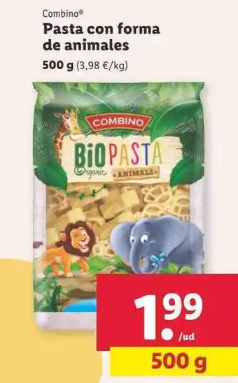 Lidl Combino pasta con forma de animales oferta