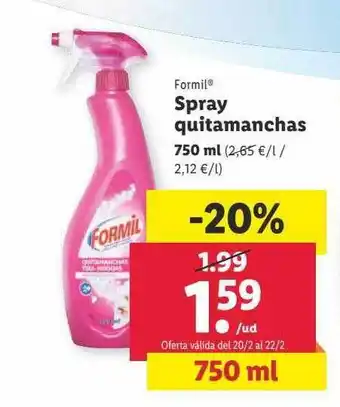 Lidl Formil spray quitamanchas oferta