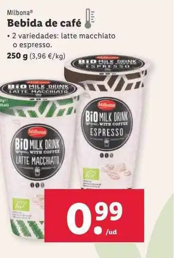Lidl Milbona bebida de café oferta