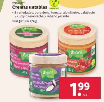 Lidl Vemondo cremas untables oferta