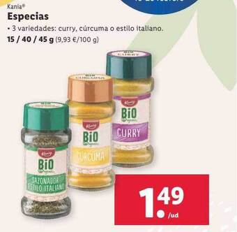 Lidl Kania especias oferta