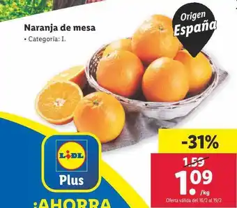 Lidl Naranja de mesa oferta