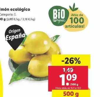 Lidl Limón ecológico oferta