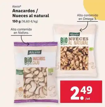 Lidl Alesto anacardos-nuences natural oferta