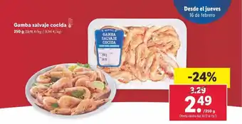 Lidl Gamba salvaje cocida oferta
