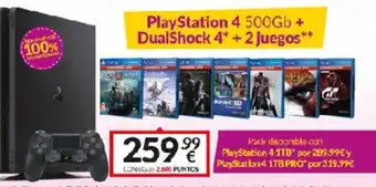 Game Playstation 4 + DualShock 4 + 2 Juegos oferta