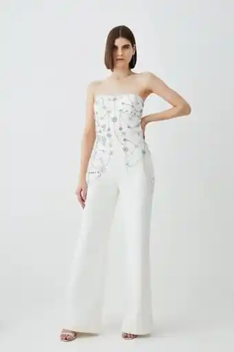 Karen Millen Crystal embellished woven jumpsuit oferta