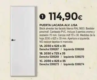 Puerta lacada alv lisa