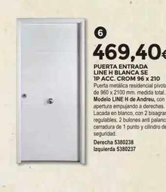 BigMat La Plataforma Puerta entrada line h blanca se 1p acc crom 96 x 210 oferta