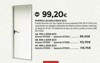 BigMat La Plataforma Puerta lacada ciega eco oferta