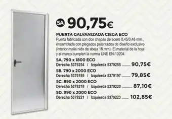BigMat La Plataforma Puerta galvanizada ciega eco oferta