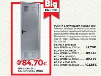 Puerta galvanizada rejilla eco
