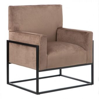 Centro Hogar Sanchez Sillón en poliéster y terciopelo de color marrón claro 74x67x87 601436 oferta