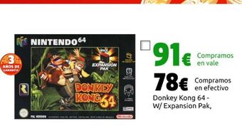 CeX Donkey kong 64 - w/ expansion pak oferta
