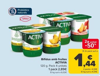 Carrefour Bífidus con frutas activia oferta