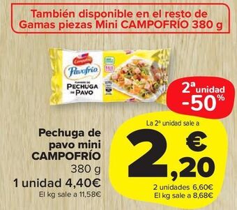 Carrefour Market Pechuga de pavo mini campofrío oferta
