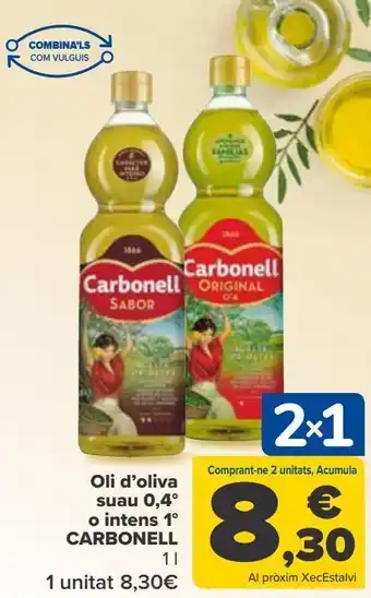 Carrefour Aceite oliva suave 0,4º o intenso 1º carbonell oferta