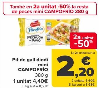 Carrefour Pechuga de pavo mini campofrío oferta