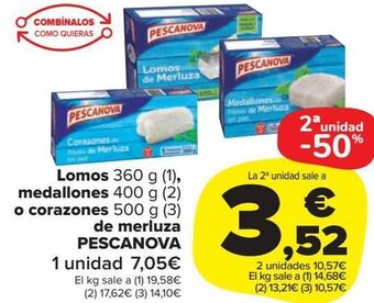 Carrefour Market Lomos, medallones o corazones de merluza pescanova oferta