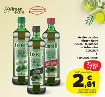 Carrefour Market Aceite de oliva virgen extra picual, hojiblanca o arbequina coosur oferta