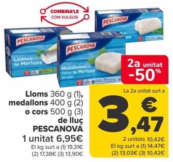 Carrefour Lomos, medallones o corazones de merluza pescanova oferta