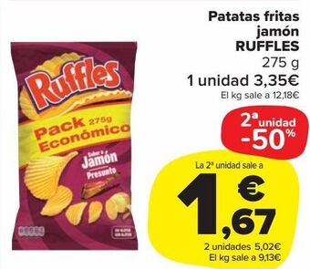 Carrefour Market Patatas fritas jamón ruffles oferta